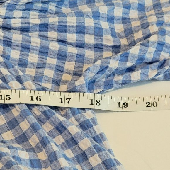 Miracle Berry Women's M Blue & White Gingham Smocked Seersucker Sundress - EUC - Picture 8 of 10